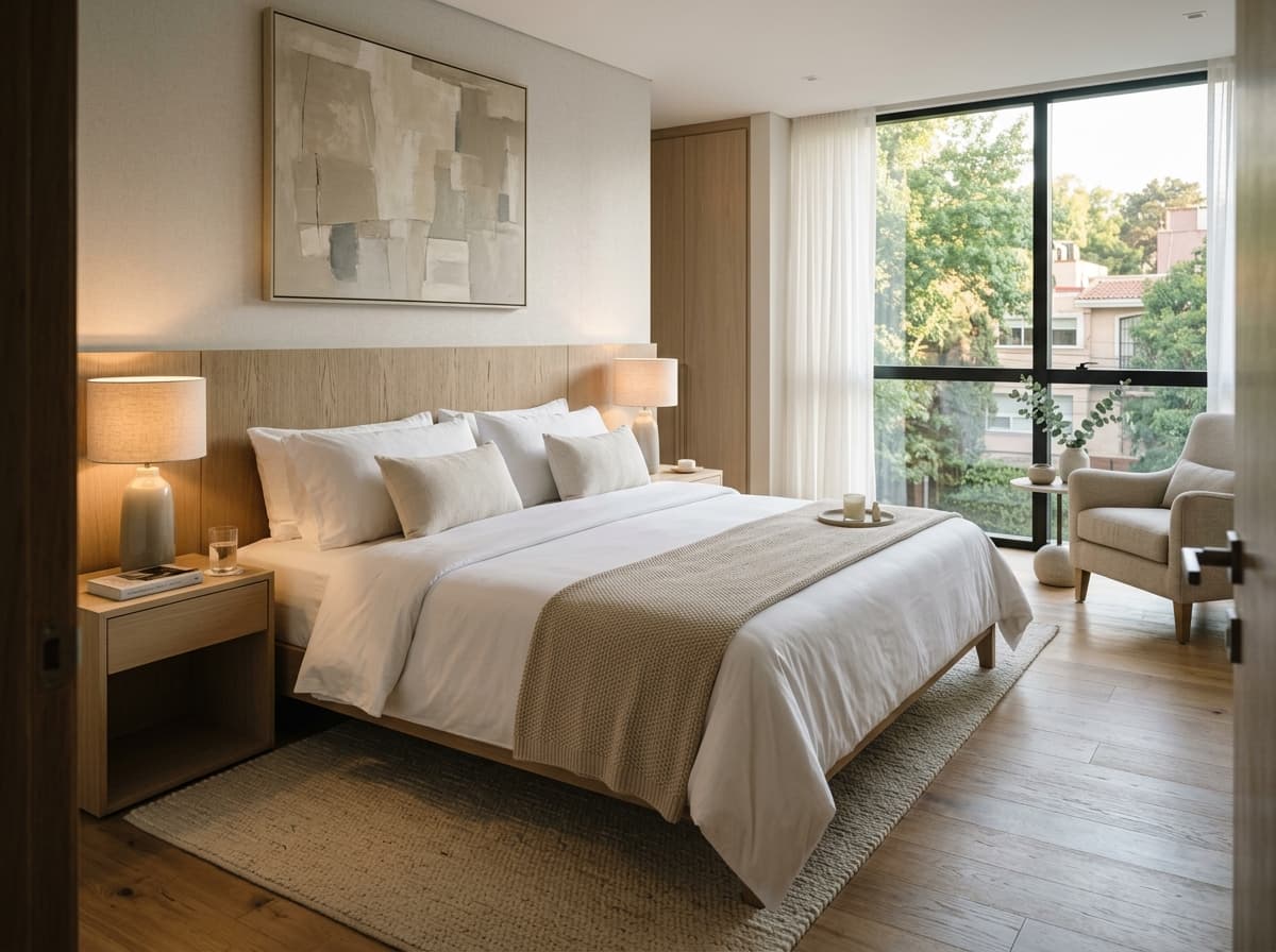 Recámara ordenada con cama estilo hotel tras un servicio de limpieza en Polanco