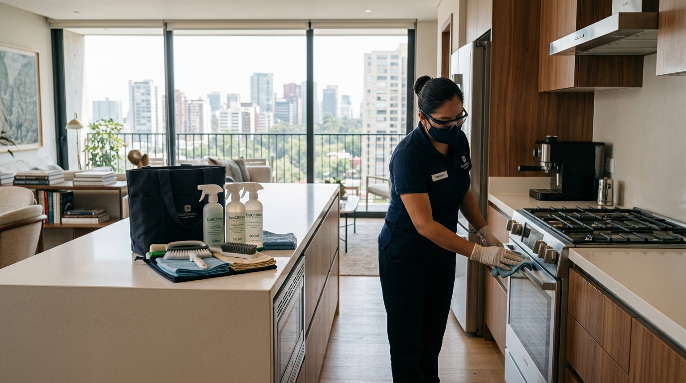 Servicio formal de limpieza a domicilio en CDMX con operaria uniformada, insumos y confianza para el hogar
