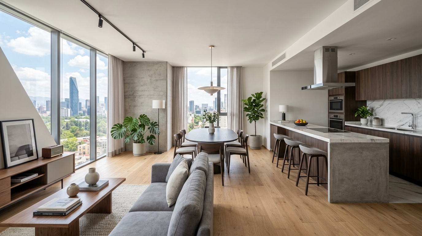 Departamento moderno impecable para limpieza de departamento habitado en renta o renta temporal en CDMX