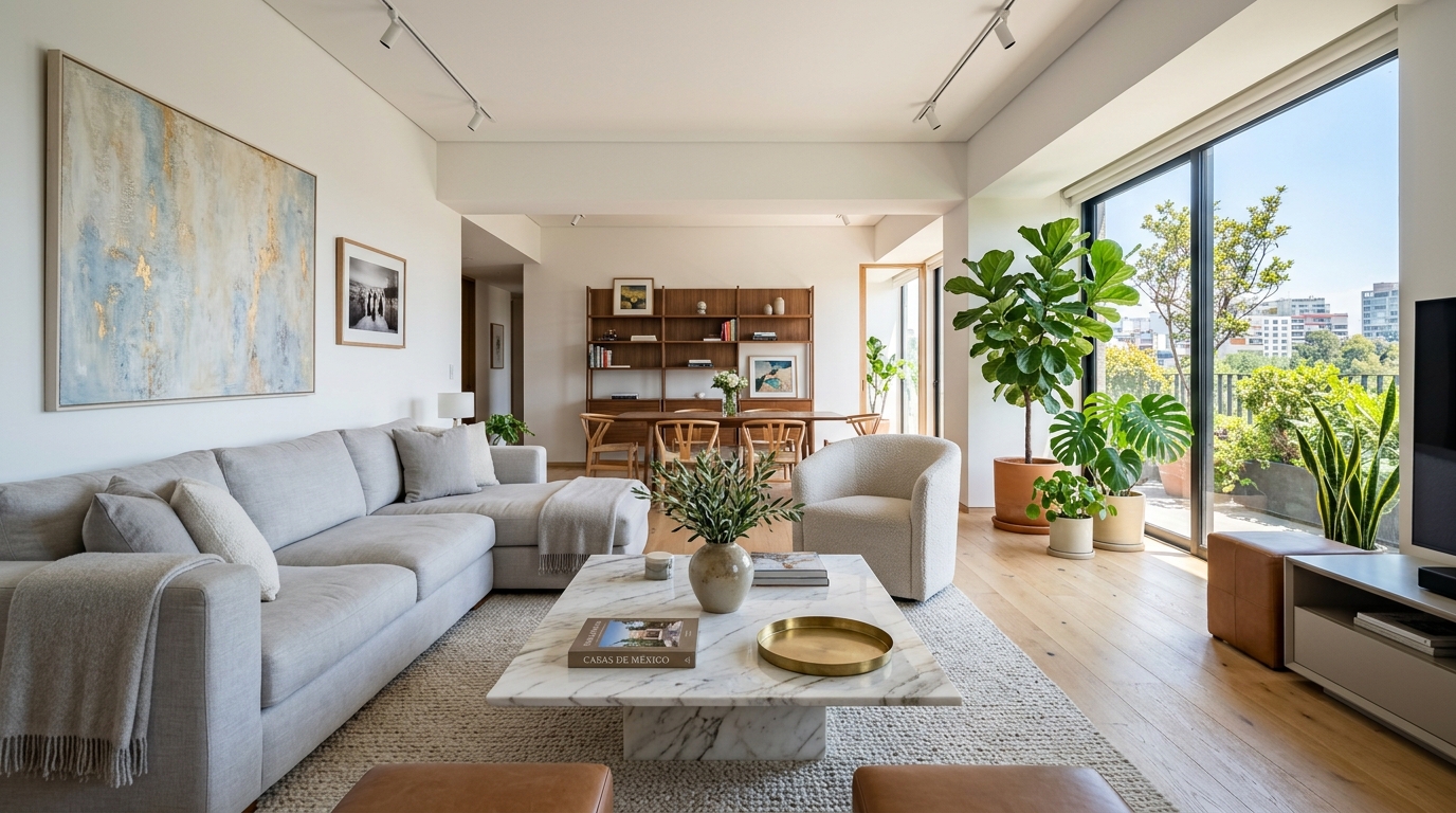 Inmueble residencial limpio en CDMX para servicio profesional de limpieza a domicilio